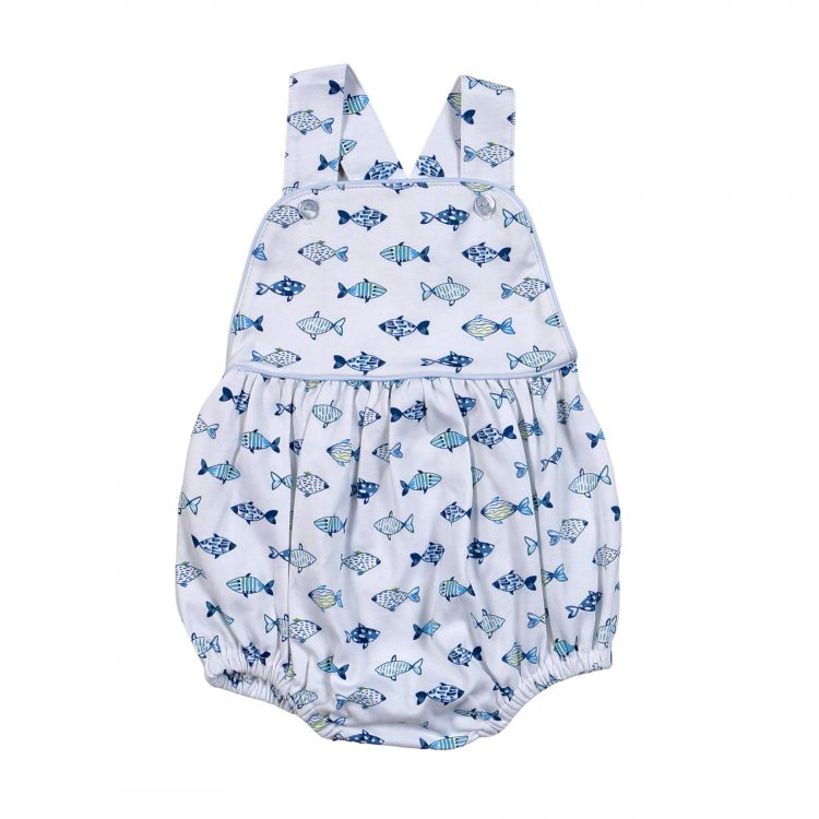 Baby Loren Blue Fishes Sunsuit
