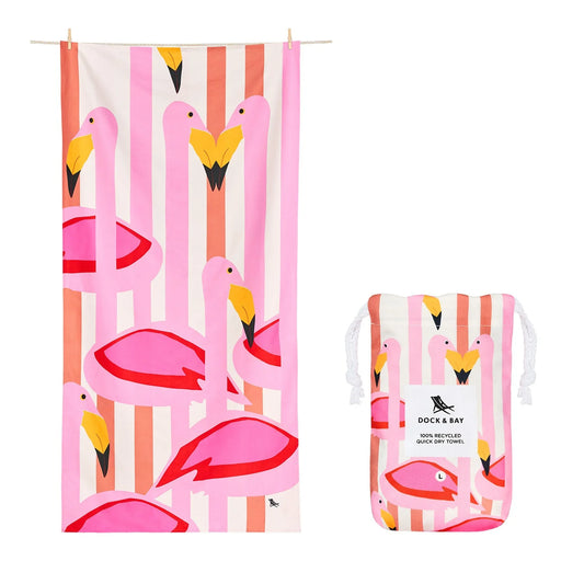 Kids Beach Towel - Flamboyant Flamingos